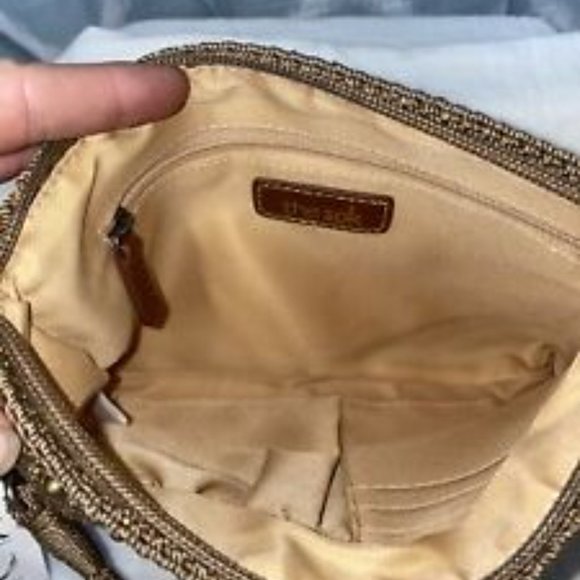 The Sak | Sayulita Crochet Wristlet Brown Beaded Glitter Crochet - Picture 3 of 3